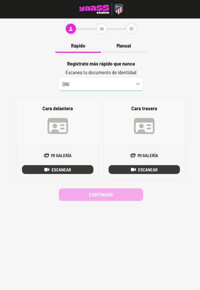 Registro en Yaass Casino