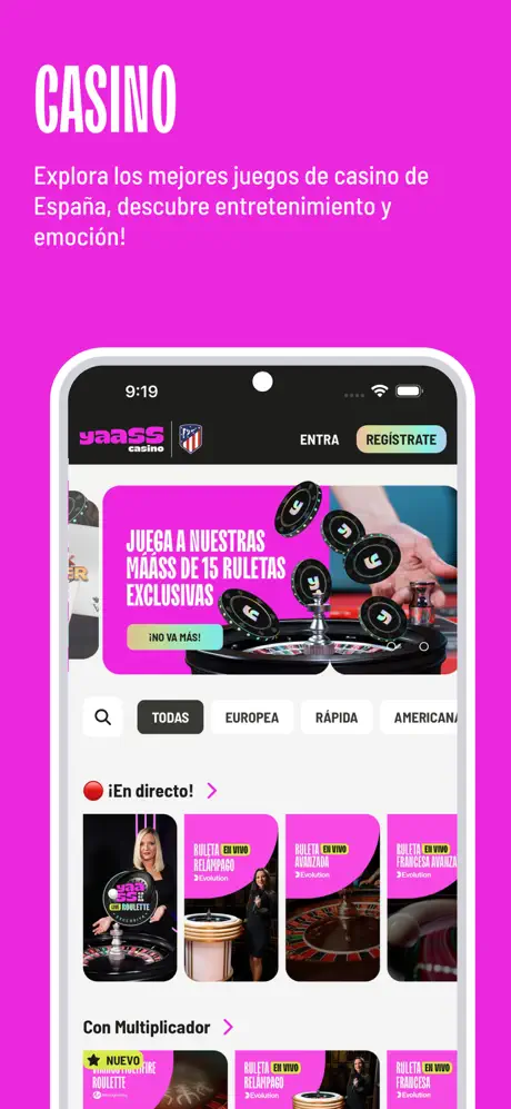 Yaass Casino Aplicación Móvil